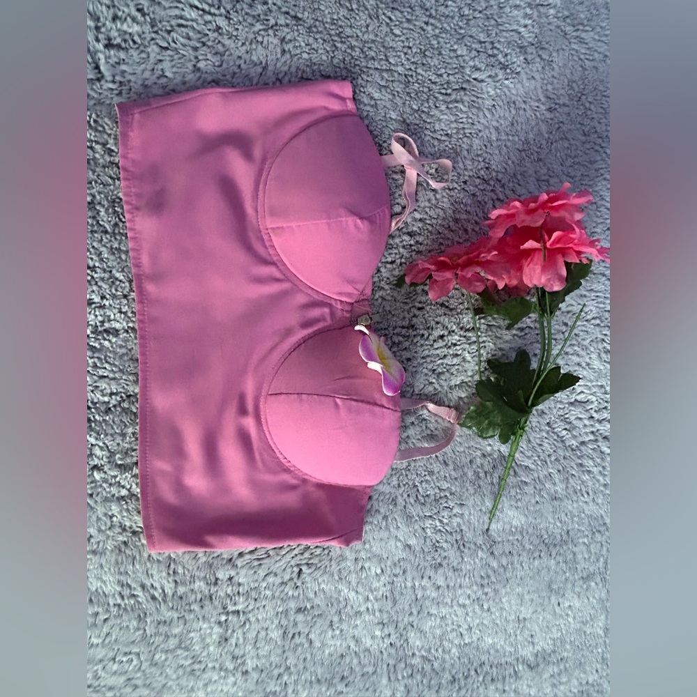 Pink Strapless Bandeau Bra with Light Support